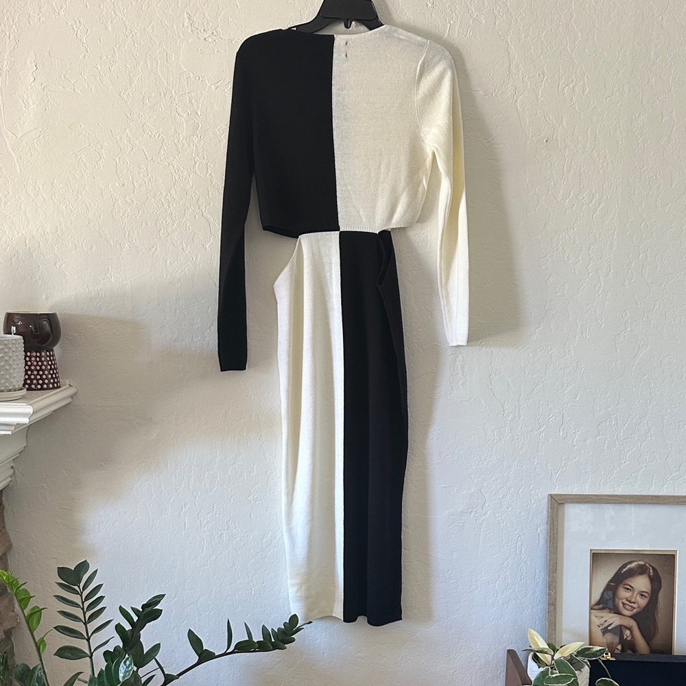 ASOS Black and White Long Sleeve Dress - Picture 6 of 10